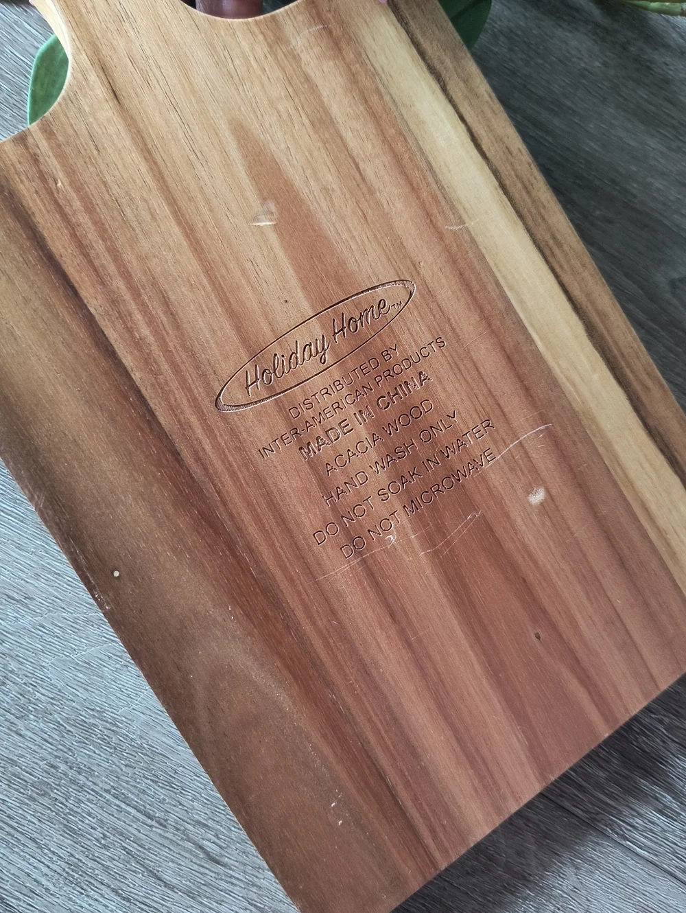 Holiday Home Acacia Wood Ceramic Serving Board Tray New Cheese Salami Veggies
